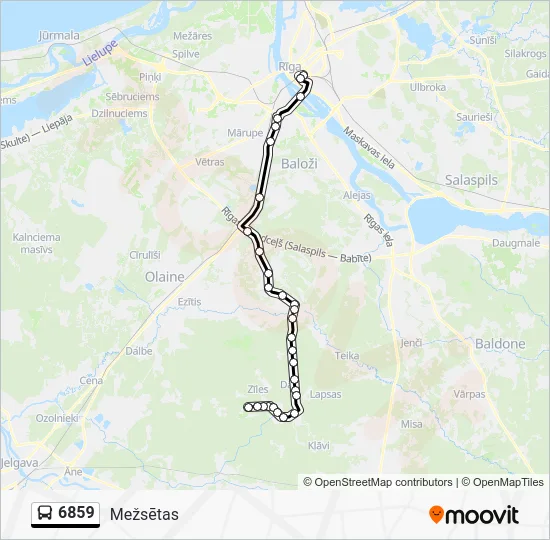 Автобус 6859: карта маршрута
