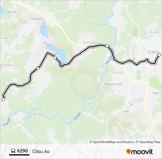 Автобус 6290: карта маршрута