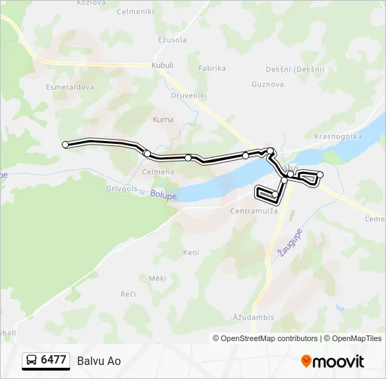 Автобус 6477: карта маршрута