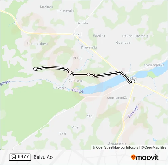 Автобус 6477: карта маршрута