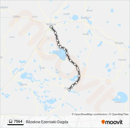 Автобус 7564: карта маршрута