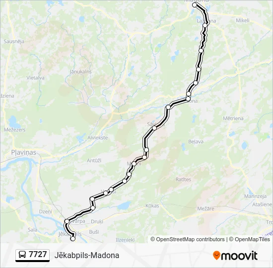 Автобус 7727: карта маршрута