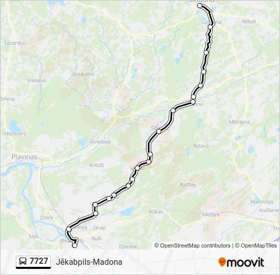 Автобус 7727: карта маршрута