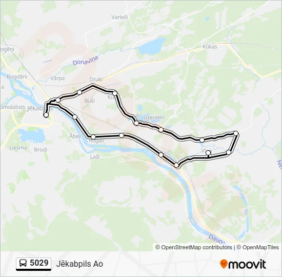 Автобус 5029: карта маршрута