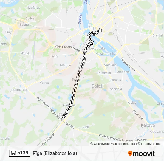 Автобус 5139: карта маршрута