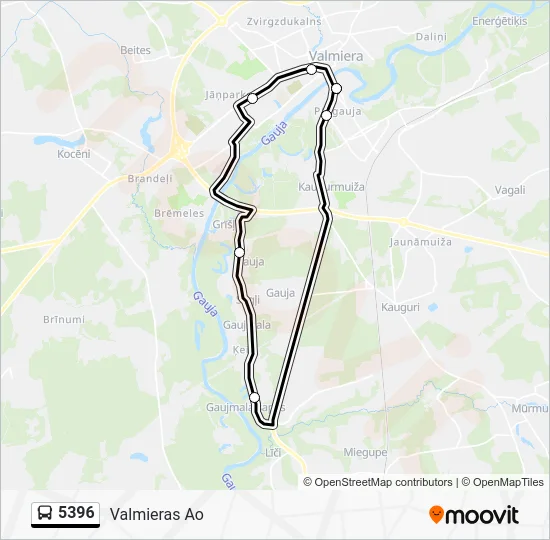 Автобус 5396: карта маршрута