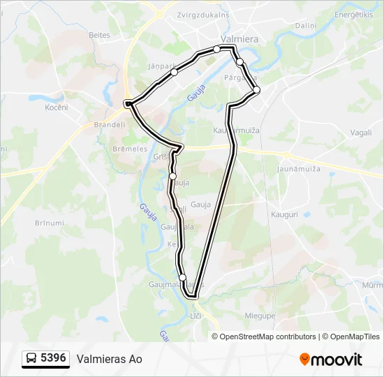Автобус 5396: карта маршрута