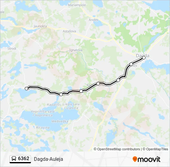 Автобус 6362: карта маршрута