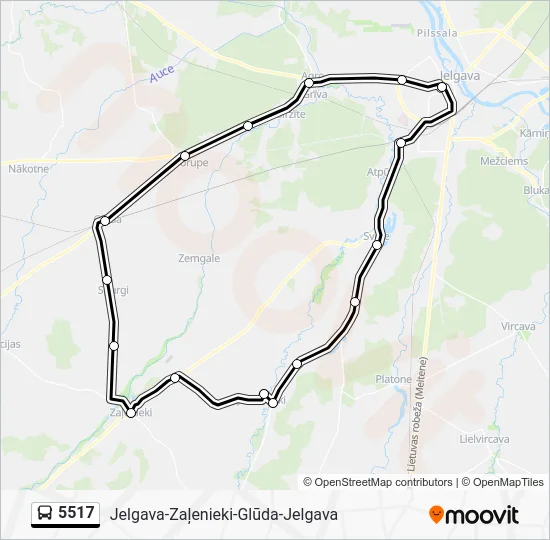 Автобус 5517: карта маршрута