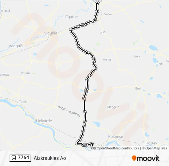 Автобус 7764: карта маршрута