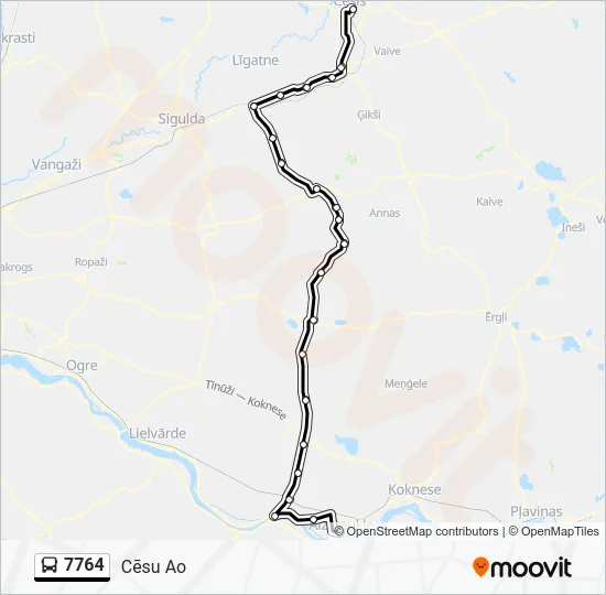 Автобус 7764: карта маршрута