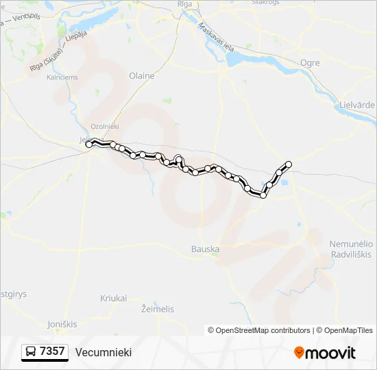 Автобус 7357: карта маршрута