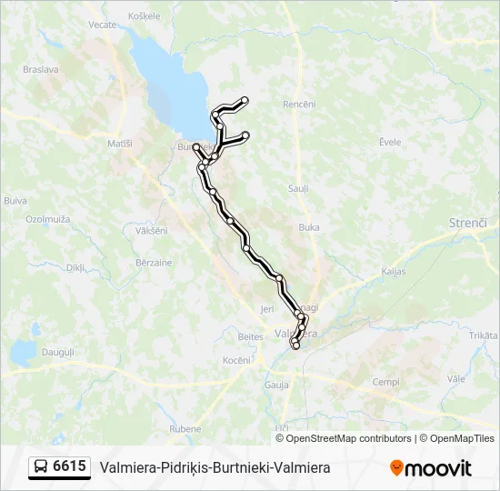 Автобус 6615: карта маршрута