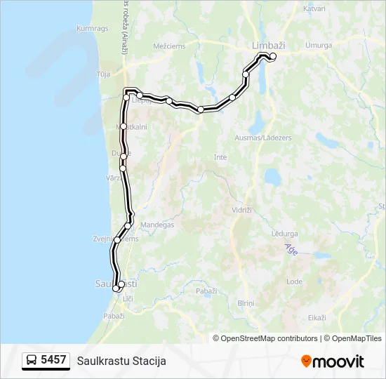 Автобус 5457: карта маршрута