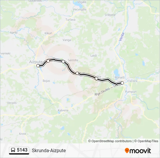 Автобус 5143: карта маршрута