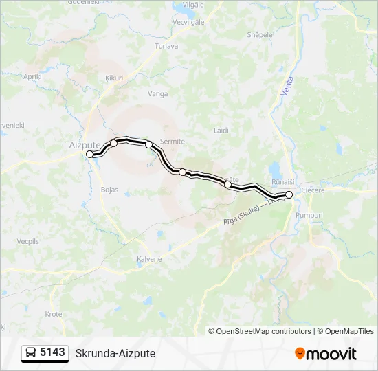 Автобус 5143: карта маршрута