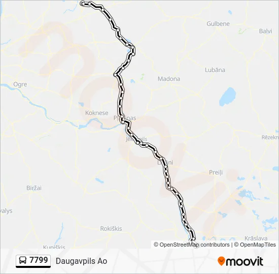 Автобус 7799: карта маршрута