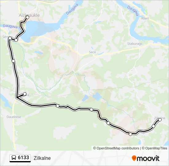 Автобус 6133: карта маршрута