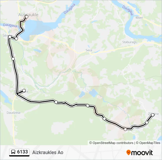 Автобус 6133: карта маршрута