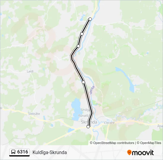 Автобус 6316: карта маршрута