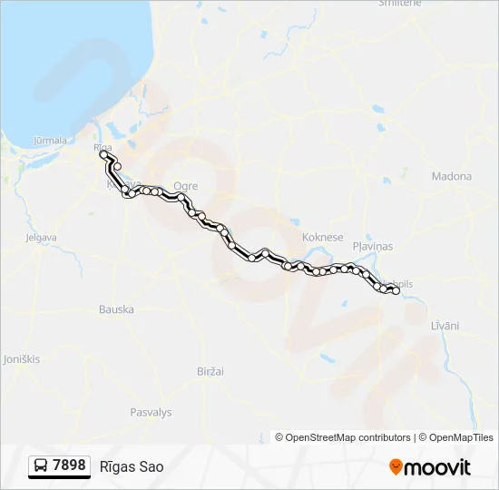 Автобус 7898: карта маршрута