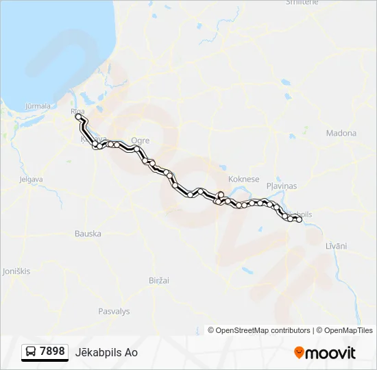 Автобус 7898: карта маршрута