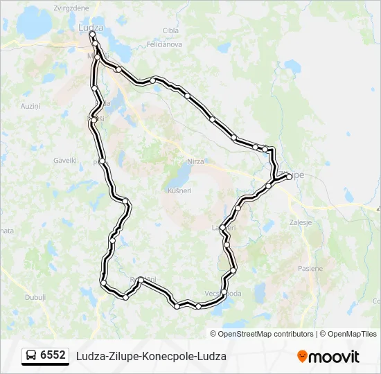 Автобус 6552: карта маршрута