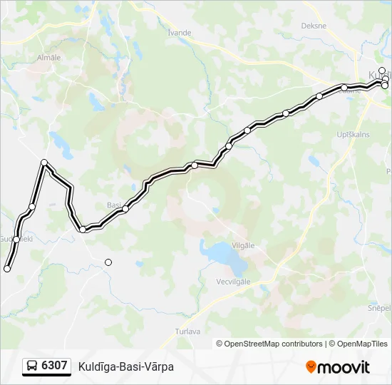 Автобус 6307: карта маршрута