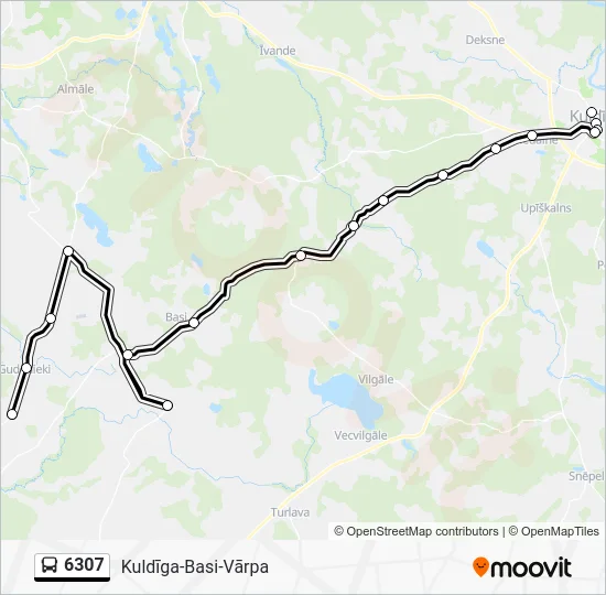 Автобус 6307: карта маршрута