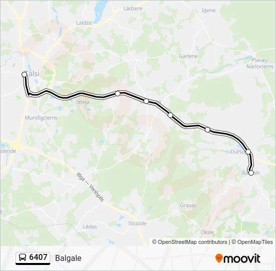 Автобус 6407: карта маршрута
