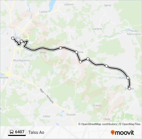 Автобус 6407: карта маршрута