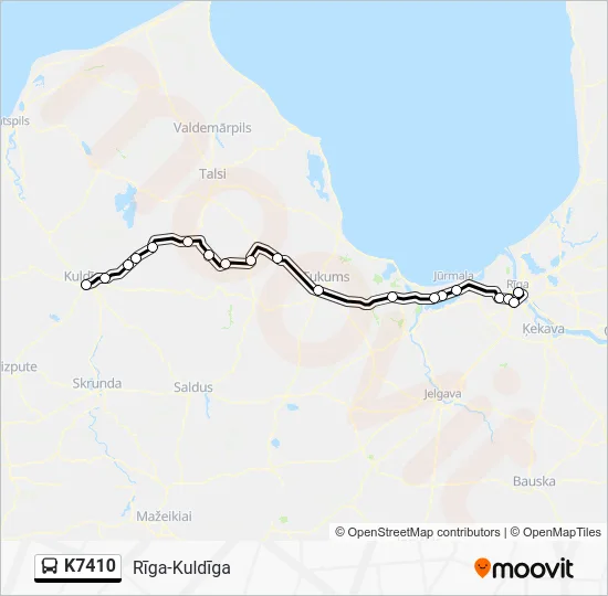 Автобус K7410: карта маршрута