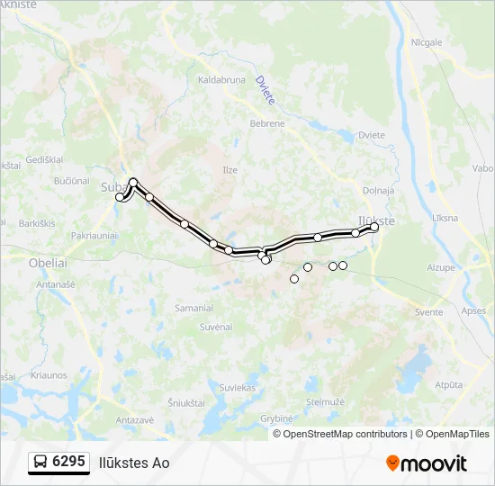 Автобус 6295: карта маршрута