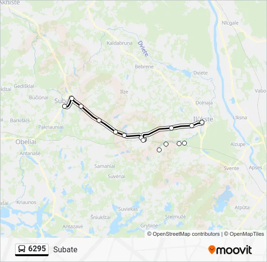 Автобус 6295: карта маршрута