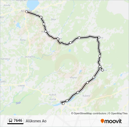 Автобус 7646: карта маршрута