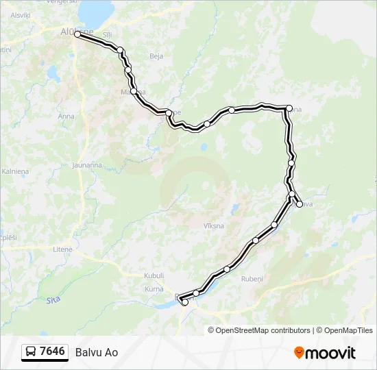 Автобус 7646: карта маршрута