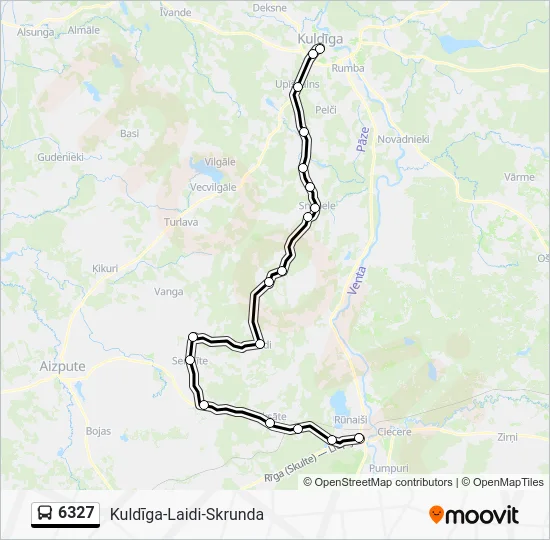 Автобус 6327: карта маршрута