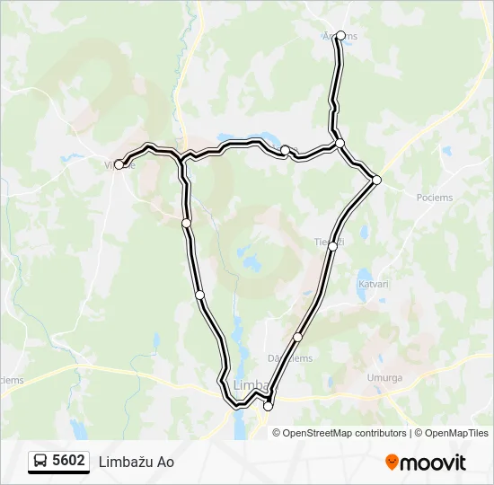 Автобус 5602: карта маршрута