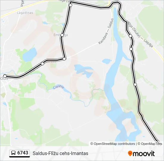 Автобус 6743: карта маршрута