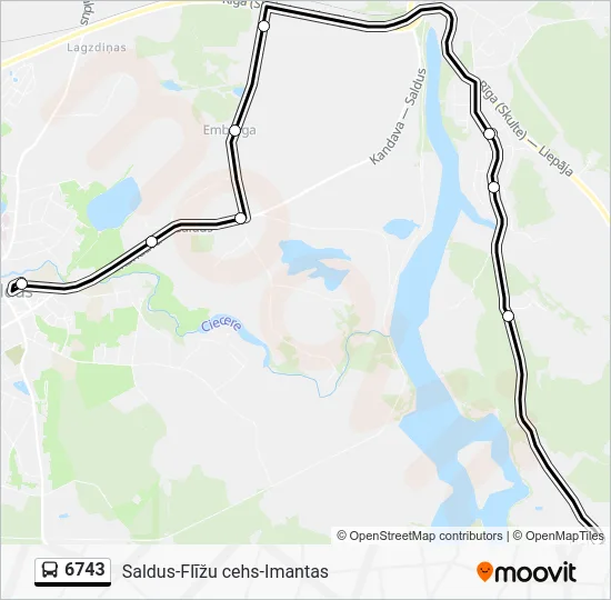 Автобус 6743: карта маршрута
