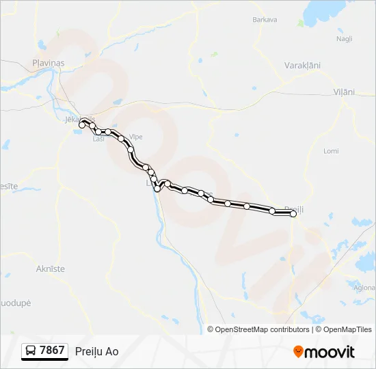 Автобус 7867: карта маршрута