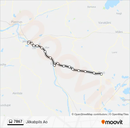 Автобус 7867: карта маршрута