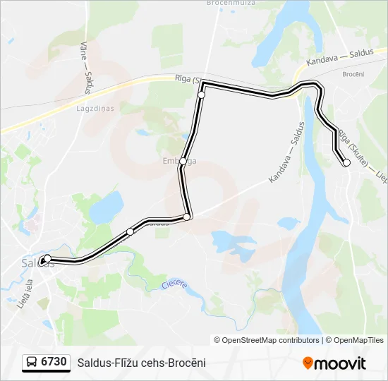 Автобус 6730: карта маршрута
