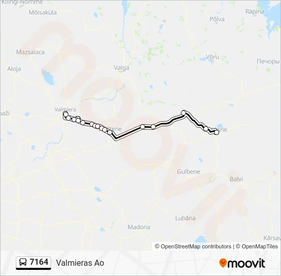 Автобус 7164: карта маршрута