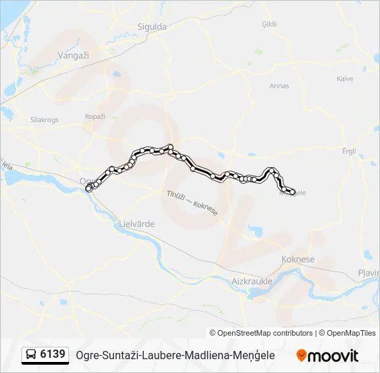 Автобус 6139: карта маршрута