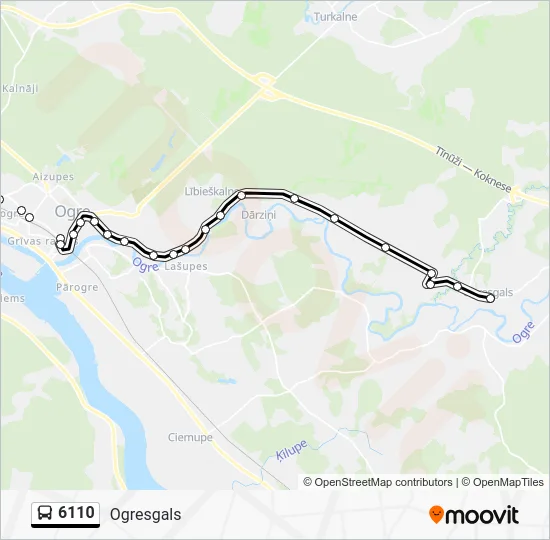 Автобус 6110: карта маршрута