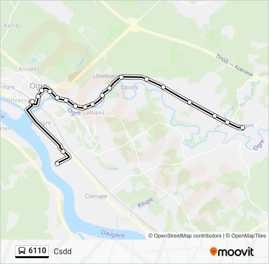 Автобус 6110: карта маршрута