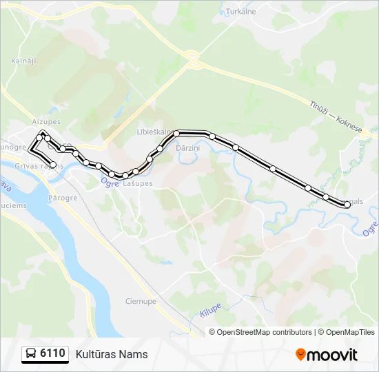 Автобус 6110: карта маршрута