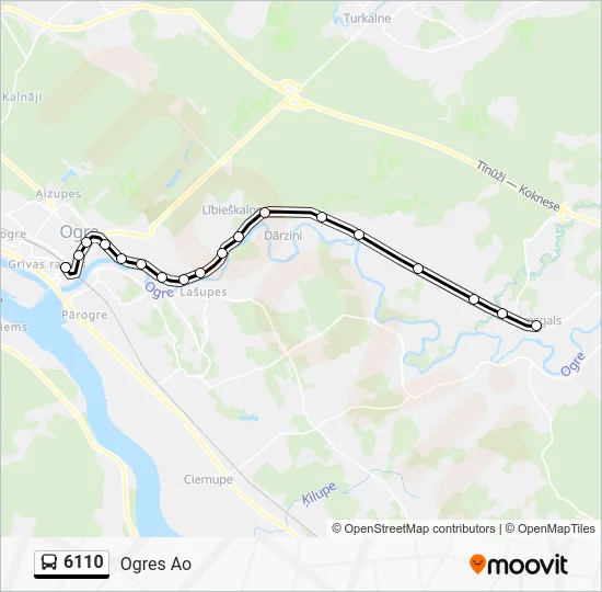 Автобус 6110: карта маршрута