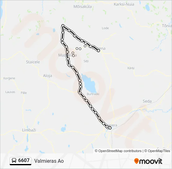 Автобус 6607: карта маршрута